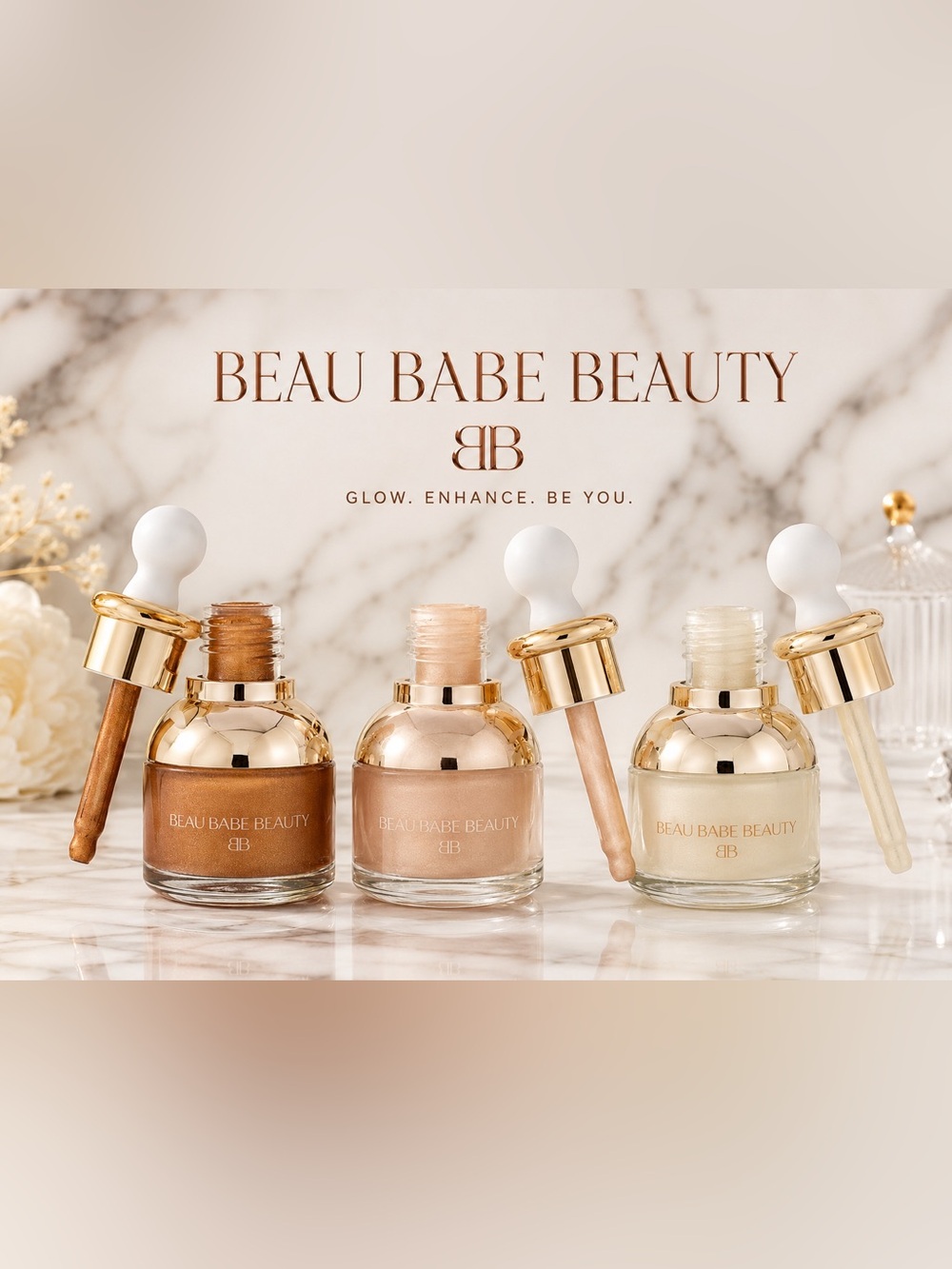 Beau Babe Beauty Liquid Highlight Drops - collection bronze, opal & champagne